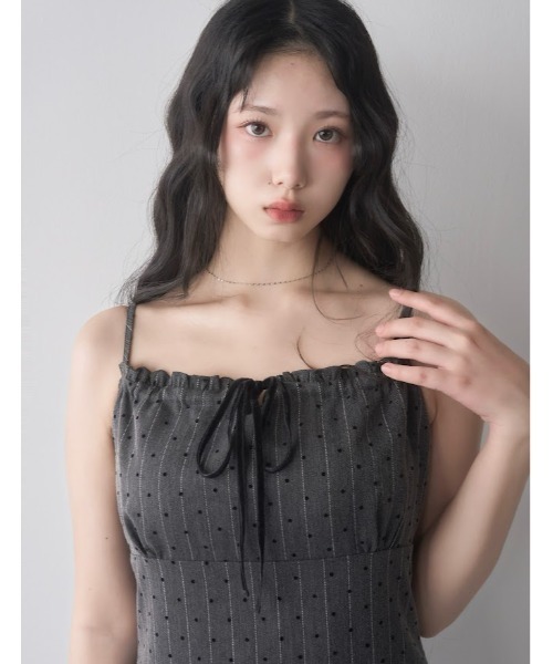 mellowneon（メロウネオン） ワンピース ドットレースドッキングキャミ