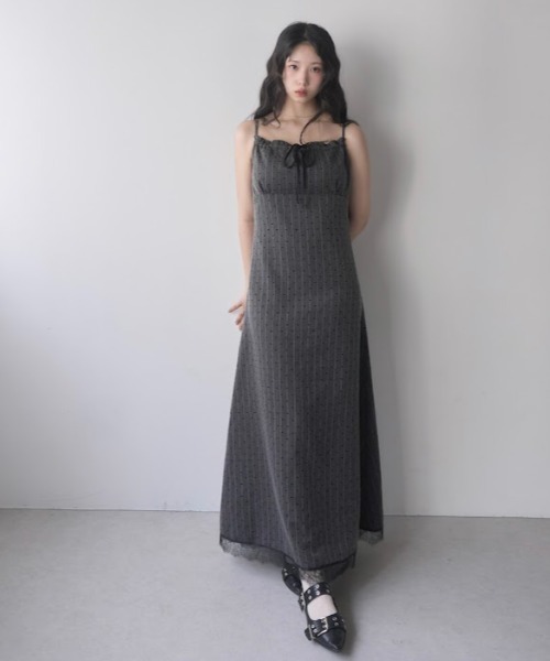 mellowneon（メロウネオン） ワンピース ドットレースドッキングキャミ