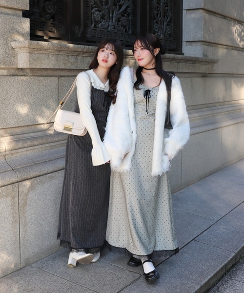 mellowneon（メロウネオン） ワンピース ドットレースドッキングキャミ