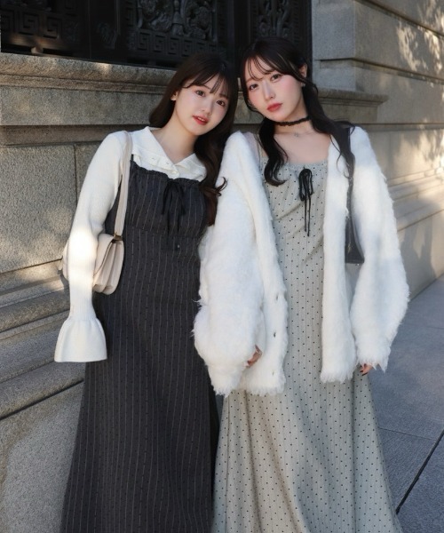 mellowneon（メロウネオン） ワンピース ドットレースドッキングキャミ