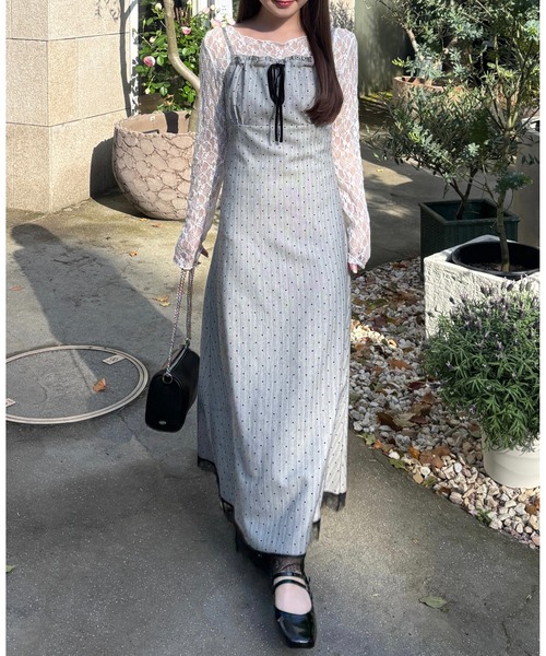 smyeon スミョン レースキャミワンピース ドット smyeon lace cami onepiece ドットワンピース - メルカリ
