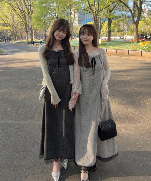 smyeon スミョン レースキャミワンピース ドット smyeon lace cami onepiece ドットワンピース - メルカリ