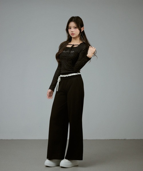 Andwang Glam Frill Bijou Set Up トップスのみ ANDWANG セットアップ Glam Frill Bijou Set Up レディース : ZOZOTOWN