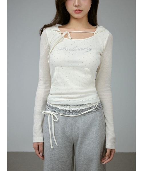 Andwang Glam Frill Bijou Set Up トップスのみ ANDWANG セットアップ Glam Frill Bijou Set Up レディース : ZOZOTOWN