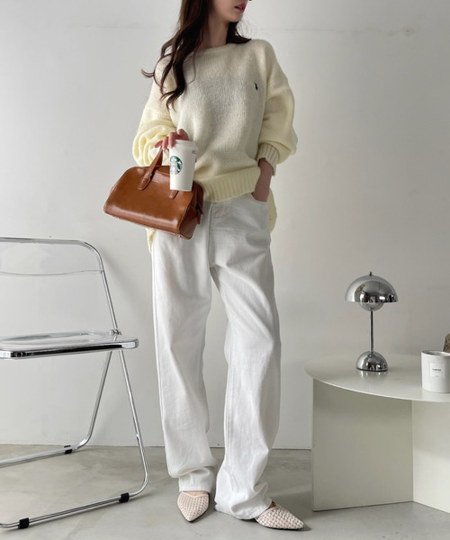 「U.S. POLO ASSN.」 長袖ニット M アイボリー レディース_画像6