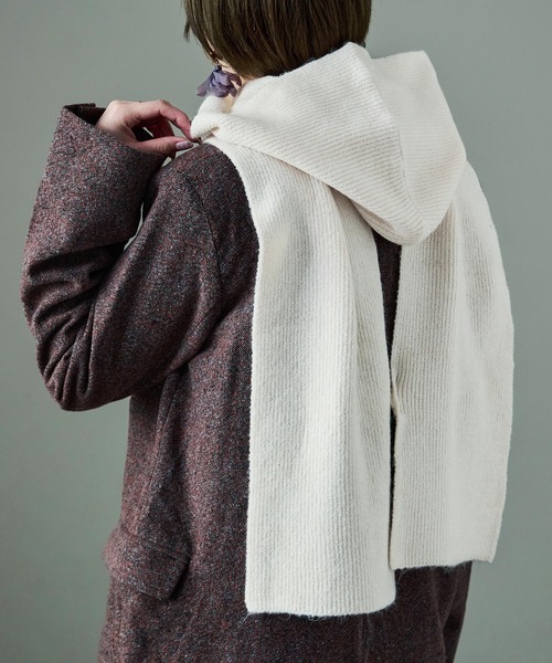 Minus(-) マイナス バラクラバ ダメージマフラー Hooded Long Muffler With Damaged(CLASSIC WOOL)B