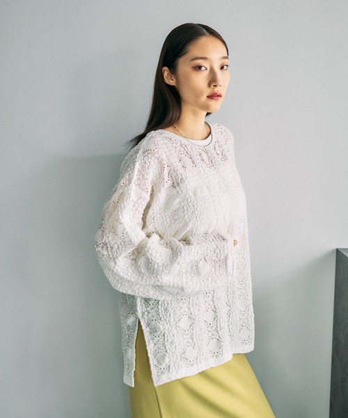 LEPSIM（レプシィム） tシャツ 総レース長袖プルオーバー 636862