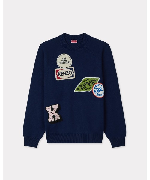 'KENZO Badges' エンブロイダリー ジャンパー イン コットン ウール メンズの画像
