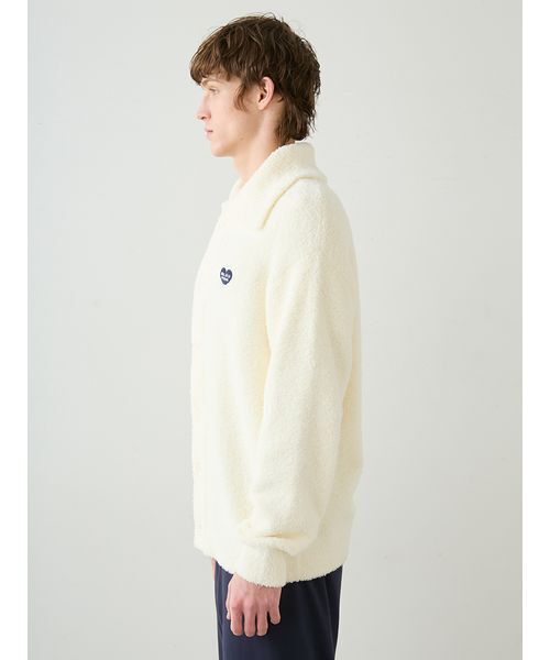 パジャマ 「HOMME」べビモコハートロゴ刺繍カーディガン メンズ_9