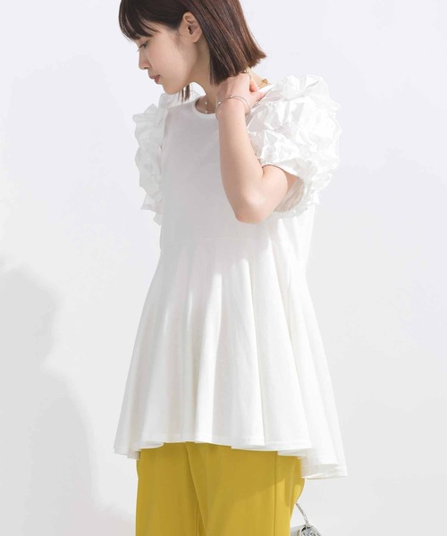 「PICCIN」 半袖カットソー L オフホワイト レディース_画像3