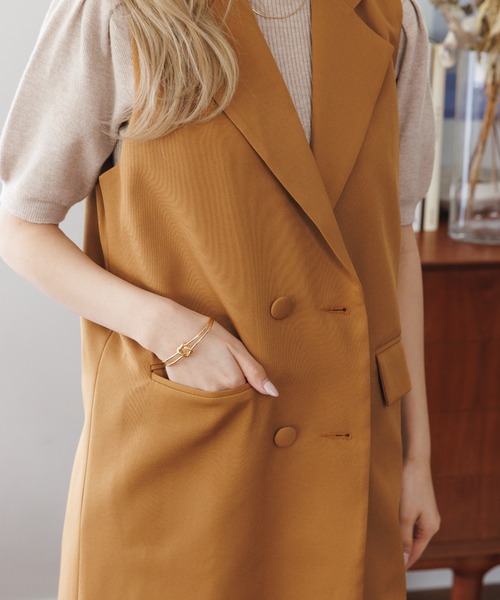 「COCOMOMO」 ベスト L ブラウン レディース_画像4