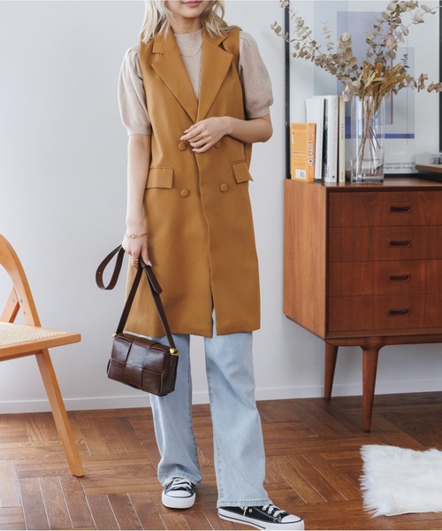 「COCOMOMO」 ベスト L ブラウン レディース_画像7