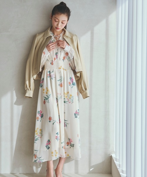 AND COUTURE（アンドクチュール） ワンピース フリルケープフラワー