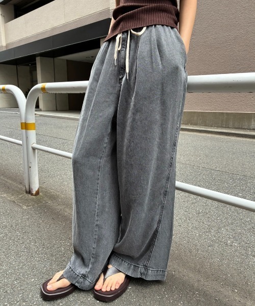 AIC. ワイドパンツ ジーンズ デニム デニムパンツ 接触冷感テンセル
