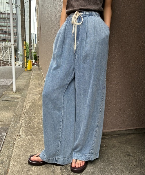 AIC. ワイドパンツ ジーンズ デニム デニムパンツ 接触冷感テンセル