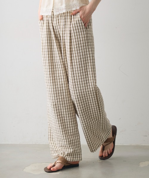 Crisp（クリスプ） ワイドパンツ パンツ check easy pants / チェック