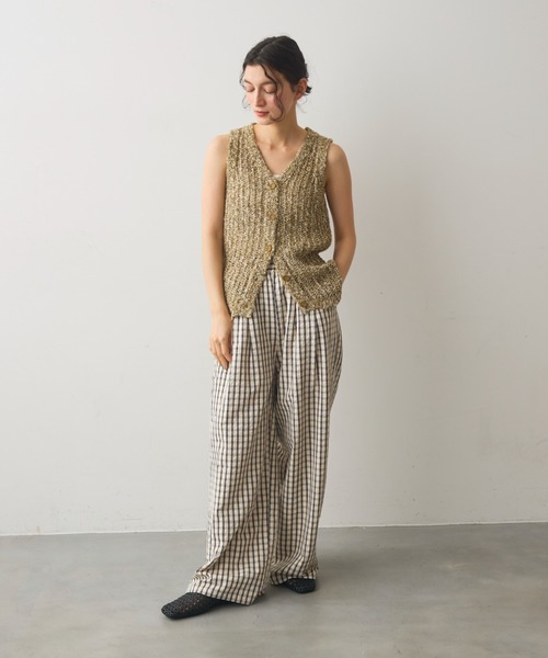 Crisp（クリスプ） ワイドパンツ パンツ check easy pants / チェック
