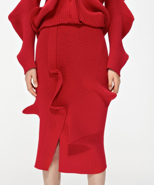 「JNBY」 スカート 38 レッド レディース_画像3