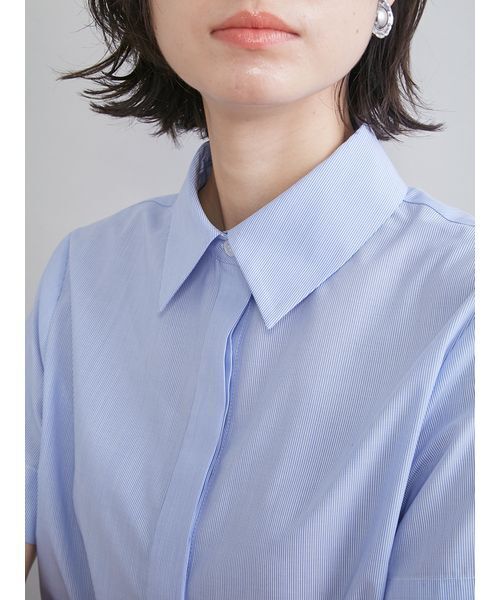 ワンピース ストライプセパレートバルーンシャツワンピースの画像