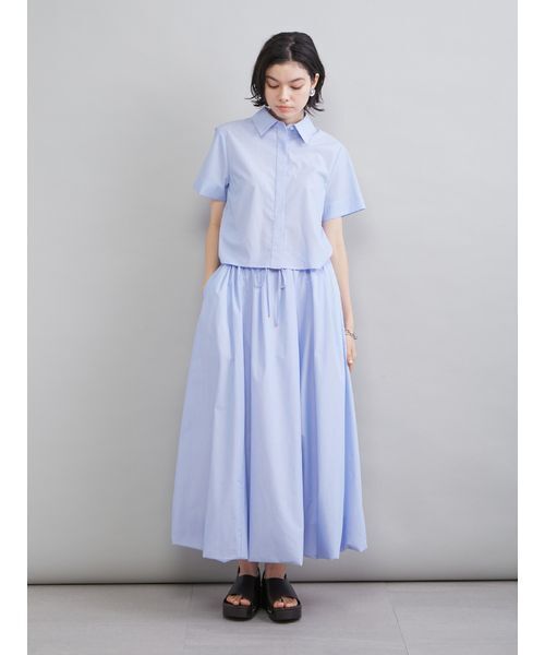 ワンピース ストライプセパレートバルーンシャツワンピースの画像