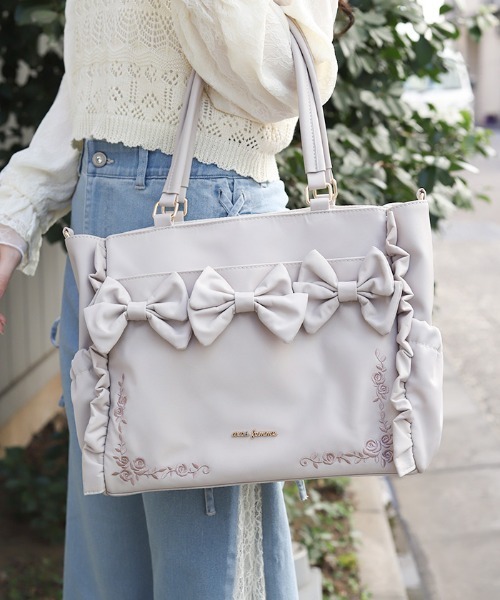 axes femme（アクシーズ ファム） トートバッグ 撥水ナイロン連リボン