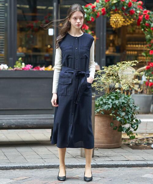 yoriドライツイードサロペット36 ワンピース　ブラウス DRESSTERIOR（ドレステリア） ワンピース ウォッシャブル ツイード