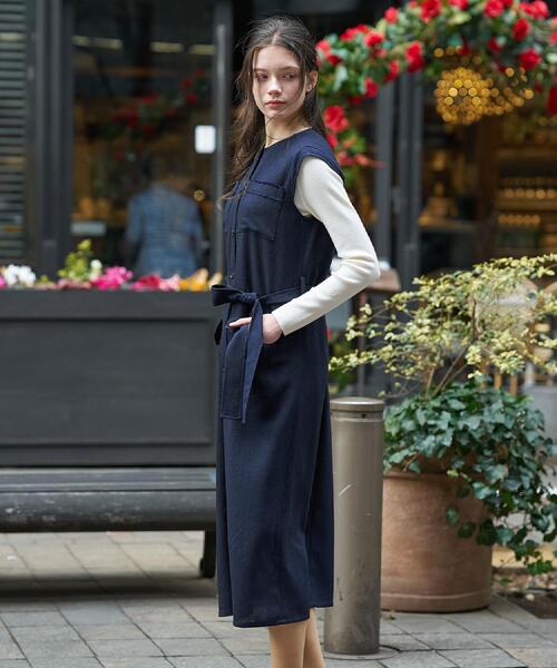 yoriドライツイードサロペット36 ワンピース　ブラウス DRESSTERIOR（ドレステリア） ワンピース ウォッシャブル ツイード