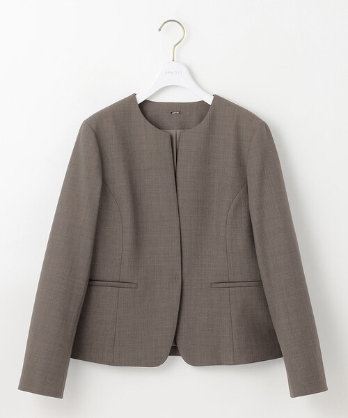 「ANY SIS」 ノーカラージャケット MEDIUM ネイビー レディース_画像8