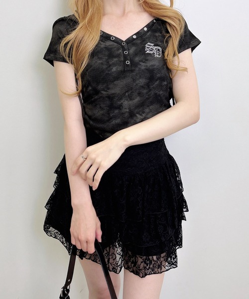 INGNI（イング） ヘンリーネック tシャツ 半袖 ヘンリーネックフード