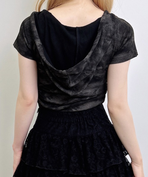 INGNI（イング） ヘンリーネック tシャツ 半袖 ヘンリーネックフード