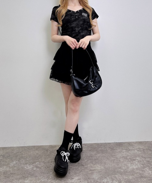 INGNI（イング） ヘンリーネック tシャツ 半袖 ヘンリーネックフード