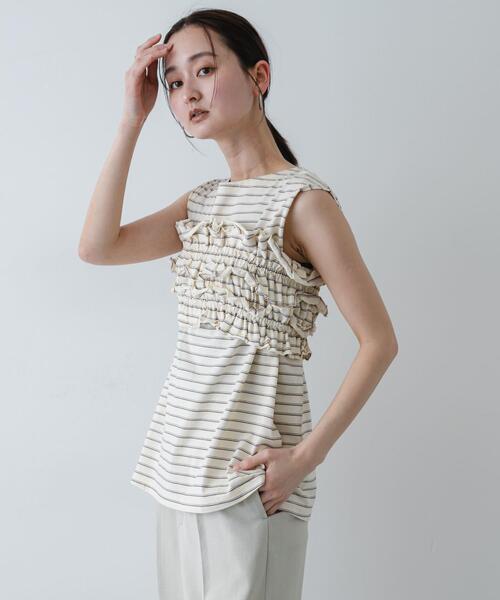 ボーダーズアットバルコニー　ビスチェ＆Tシャツ セット SENSE OF PLACE by URBAN RESEARCH tシャツ ボーダーカットビスチェ