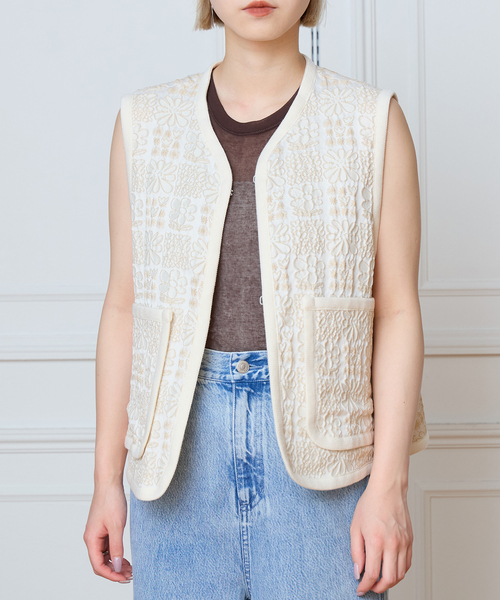 コート アウター IENA LA BOUCLE フラワーJQベスト レディース | IENA LA BOUCLE | 05