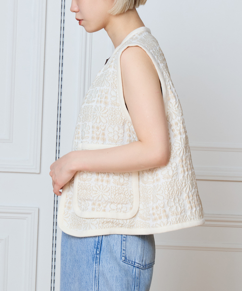 コート アウター IENA LA BOUCLE フラワーJQベスト レディース | IENA LA BOUCLE | 06