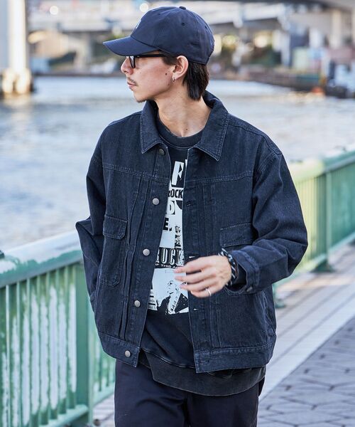 「FFEIN」 デニムジャケット LARGE ブルー メンズ_画像5
