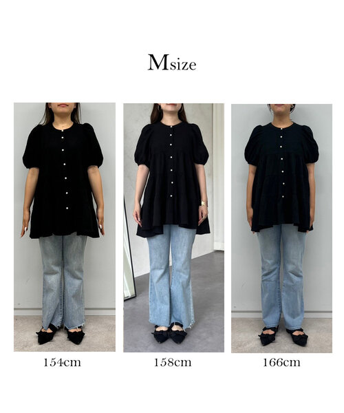「prose verse」 半袖チュニック MEDIUM ブラック レディース_画像2