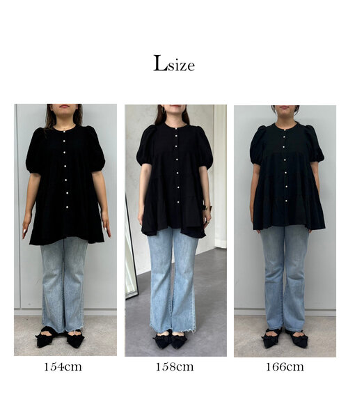 「prose verse」 半袖チュニック MEDIUM ブラック レディース_画像3