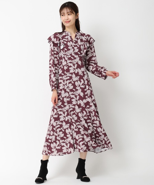 「MISCH MASCH」 長袖ワンピース S ワイン レディース_画像4