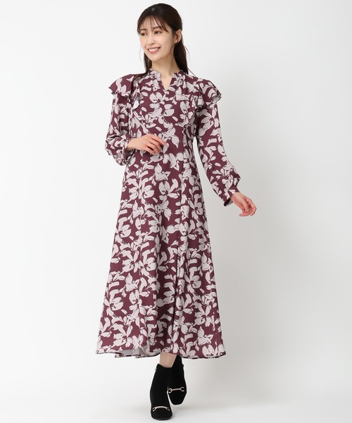 「MISCH MASCH」 長袖ワンピース S ワイン レディース_画像6