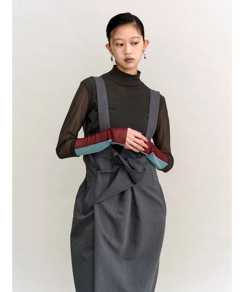 UN3D.（アンスリード） tシャツ HALF BI-COLOR TULLE TOP / ハーフバイ