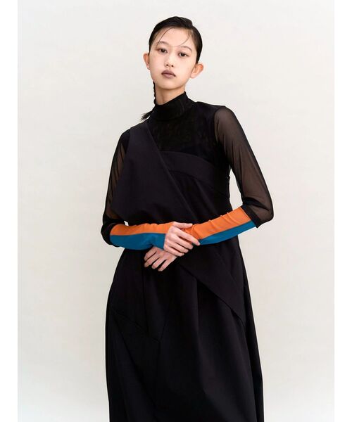 UN3D.（アンスリード） tシャツ HALF BI-COLOR TULLE TOP / ハーフバイ