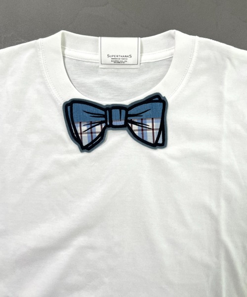 【新品♡未使用】SUPERTHANKS 蝶ネクタイワッペンシャツ SUPERTHANKS x SPACE BROTHERS 蝶ネクタイワッペンシャツ [LANDS ON