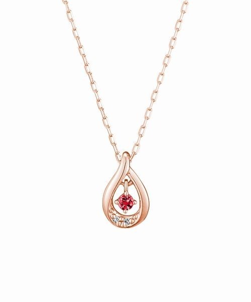 4℃ピンクゴールド ダイヤモンド ネックレス 4℃ ネックレス 「7月誕生石」K10ピンクゴールド レディース