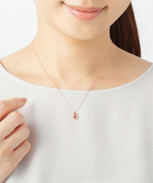 4℃ピンクゴールド ダイヤモンド ネックレス 4℃ ネックレス 「7月誕生石」K10ピンクゴールド レディース