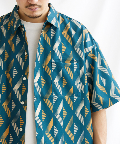 JOURNAL STANDARD ジオメパターン ワイドシルエット シャツ　総柄 追加》【GEOM PATTERN/ジオメパターン】ワイドシルエット 柄