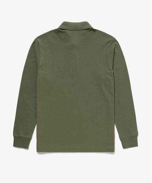 90s Lacoste ロングスリーブポロシャツ 長袖 カーキ ビッグサイズ LACOSTE（ラコステ） ポロシャツ 比翼フロントロングスリーブ