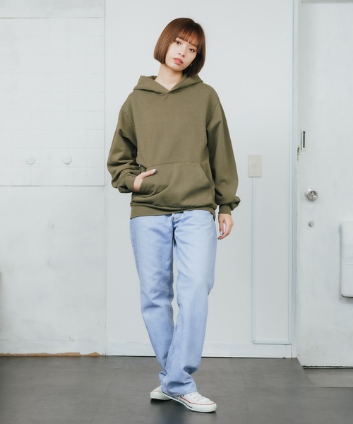 パーカー 「LOS ANGELES APPAREL」14オンス ガーメントダイ ヘビーフリース レディース メンズ LOS ANGELES APPAREL パーカー 「LOS APPAREL」14オンス