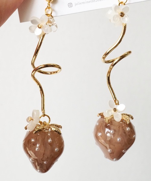 CERCA ピアス jolie minette/ゆらゆら いちご お花 デザイン  