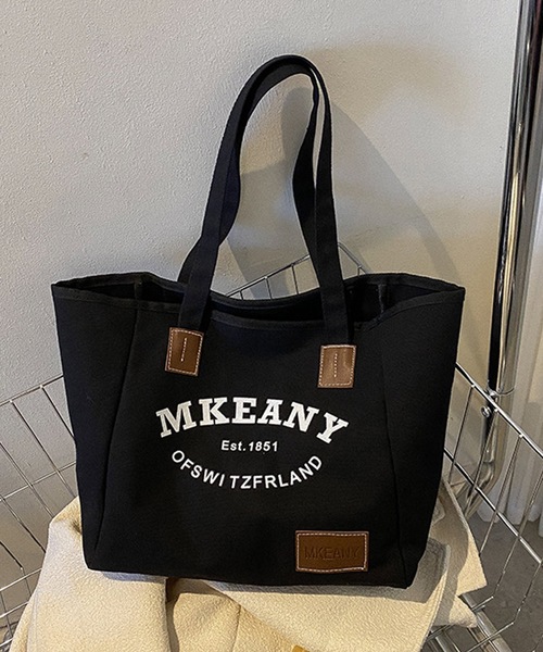 shopnikoniko（ショップにこにこ） トートバッグ 英字ロゴ キャンバス