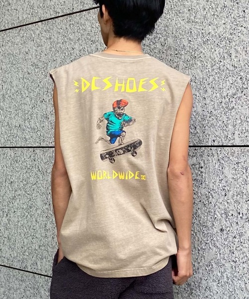 タンクトップ DC/ディーシー タンクトップ スカル バックプリント ピグメント DSL242017 メンズ レディース | DC SHOES